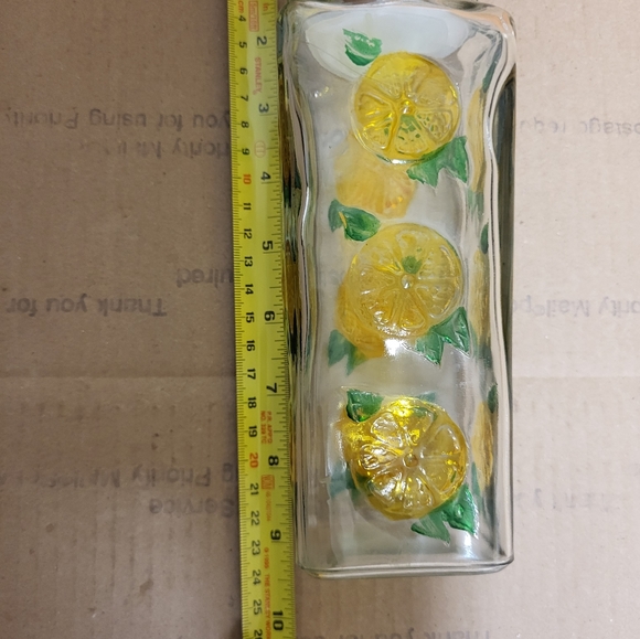 Vintage Clear Glass Decanter With Lemon Design Set of 2 - Picture 13 of 13